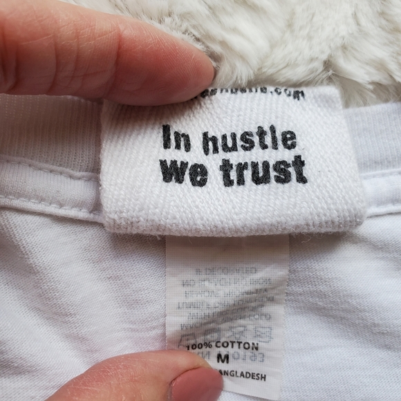 'Support Real Hip-Hop' white short sleeve graphic tee Med Music 3 Hustle - Picture 3 of 5